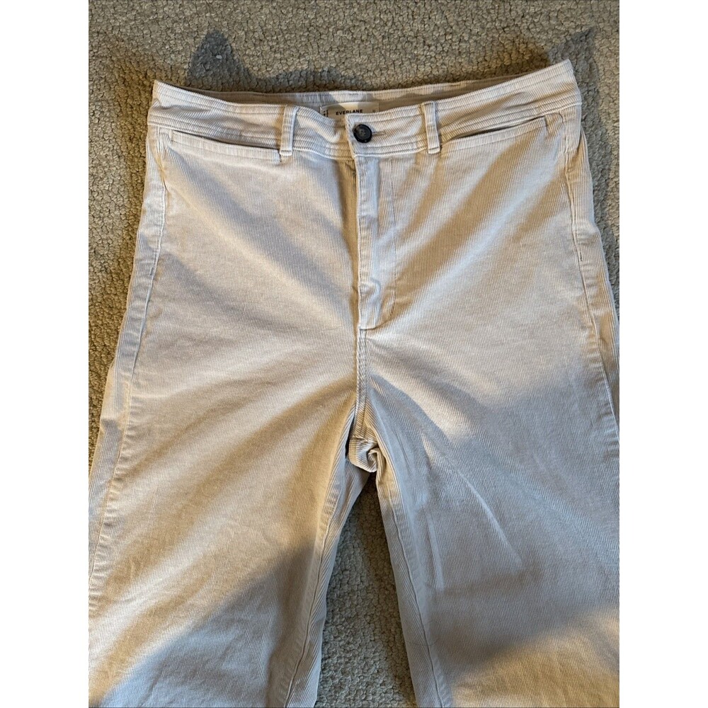 Everlane Pants Corduroy Wide Leg High Rise Stretch Cotton Bone Cream | Size 12